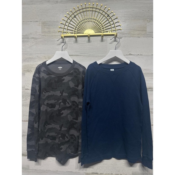Old Navy Other - Thermal Shirts Class Club Old Navy Boys Large 10-12 Blue Camo Waffle Knit